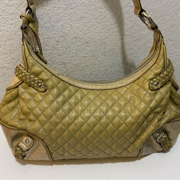 BRIGHTON  STOCKADE Quilted  Patent Leather Satchel HandBag shoulder bag - Picture 3 of 15